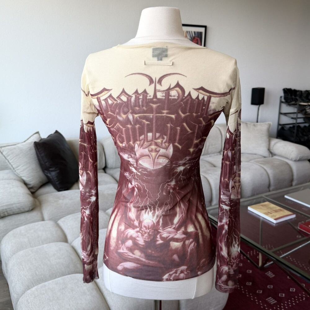 Jean Paul Gaultier SS2001 Powernet Gargoyle Devil Longsleeve - Picture 5 of 10